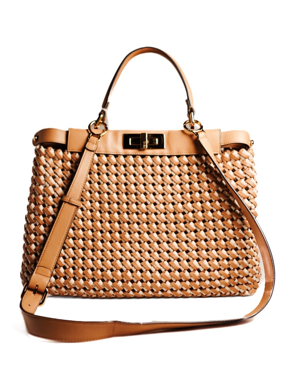 Fendi Medium Interlace Peekaboo Bag